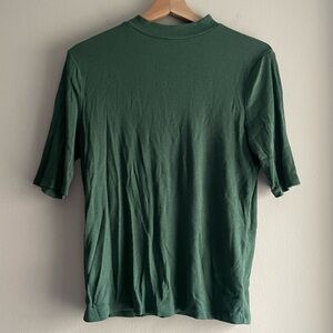 Emerald Green Mock Neck Half Sleeve Top
